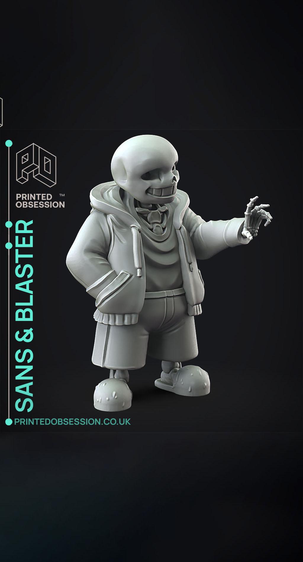 Sans & Gaster Blaster - Undertale - Fan Art 3d model