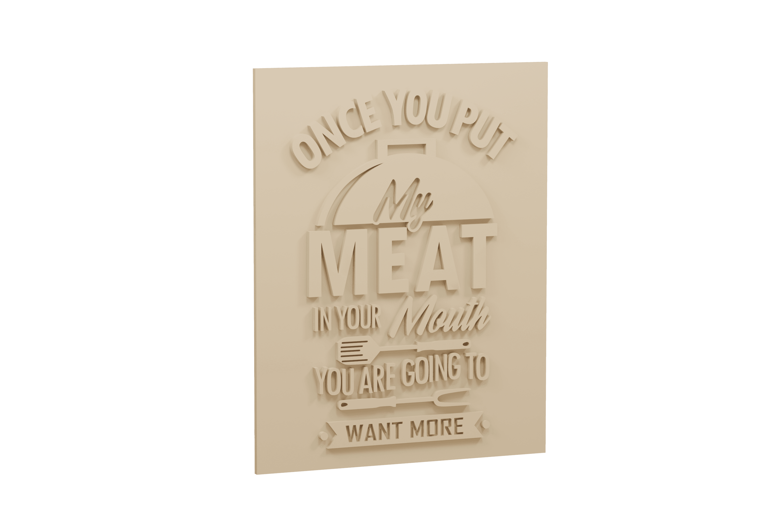 Meat in Mouth Kitchen Plaque 3d model