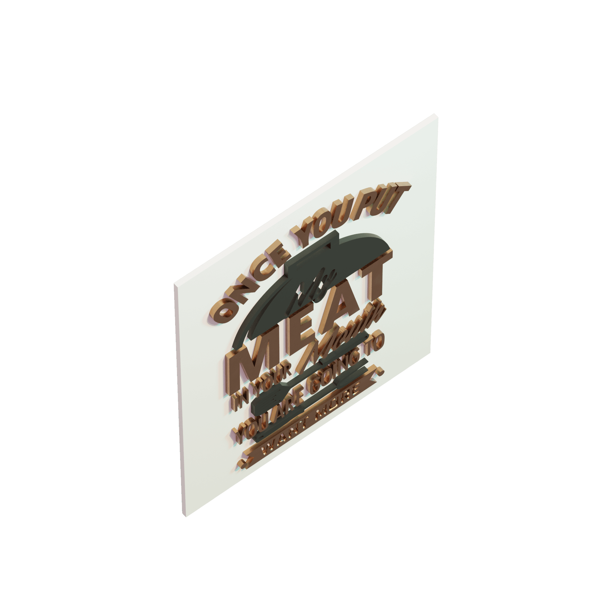 Meat in Mouth Kitchen Plaque 3d model