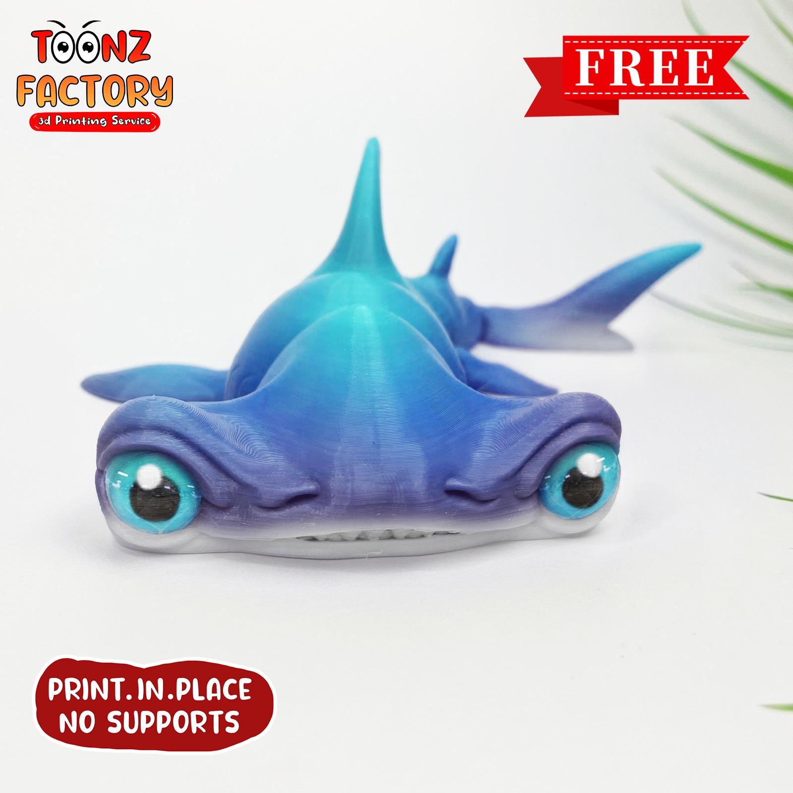 FLEXI PRINT-IN-PLACE HAMMER HEAD SHARK ARTICULATED 3d model