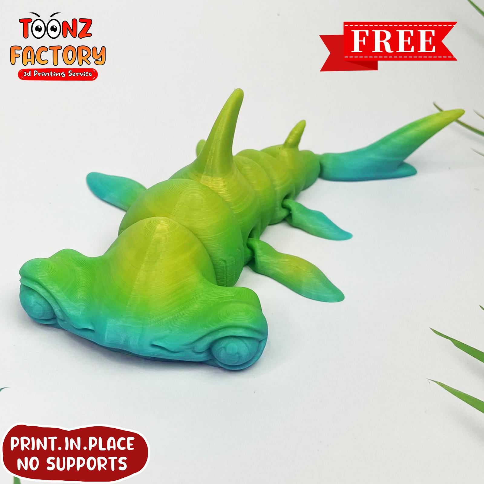 FLEXI PRINT-IN-PLACE HAMMER HEAD SHARK ARTICULATED 3d model