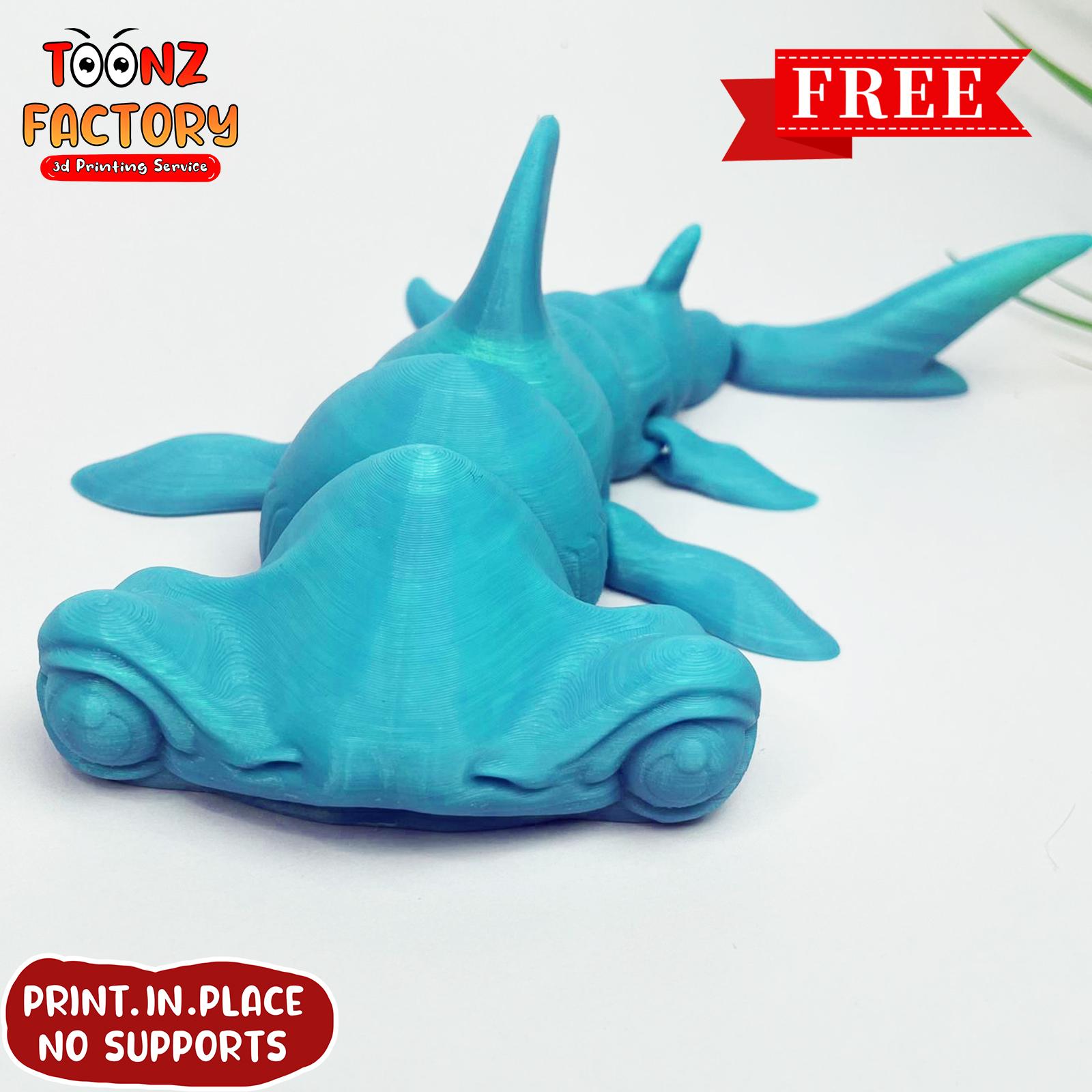 FLEXI PRINT-IN-PLACE HAMMER HEAD SHARK ARTICULATED 3d model