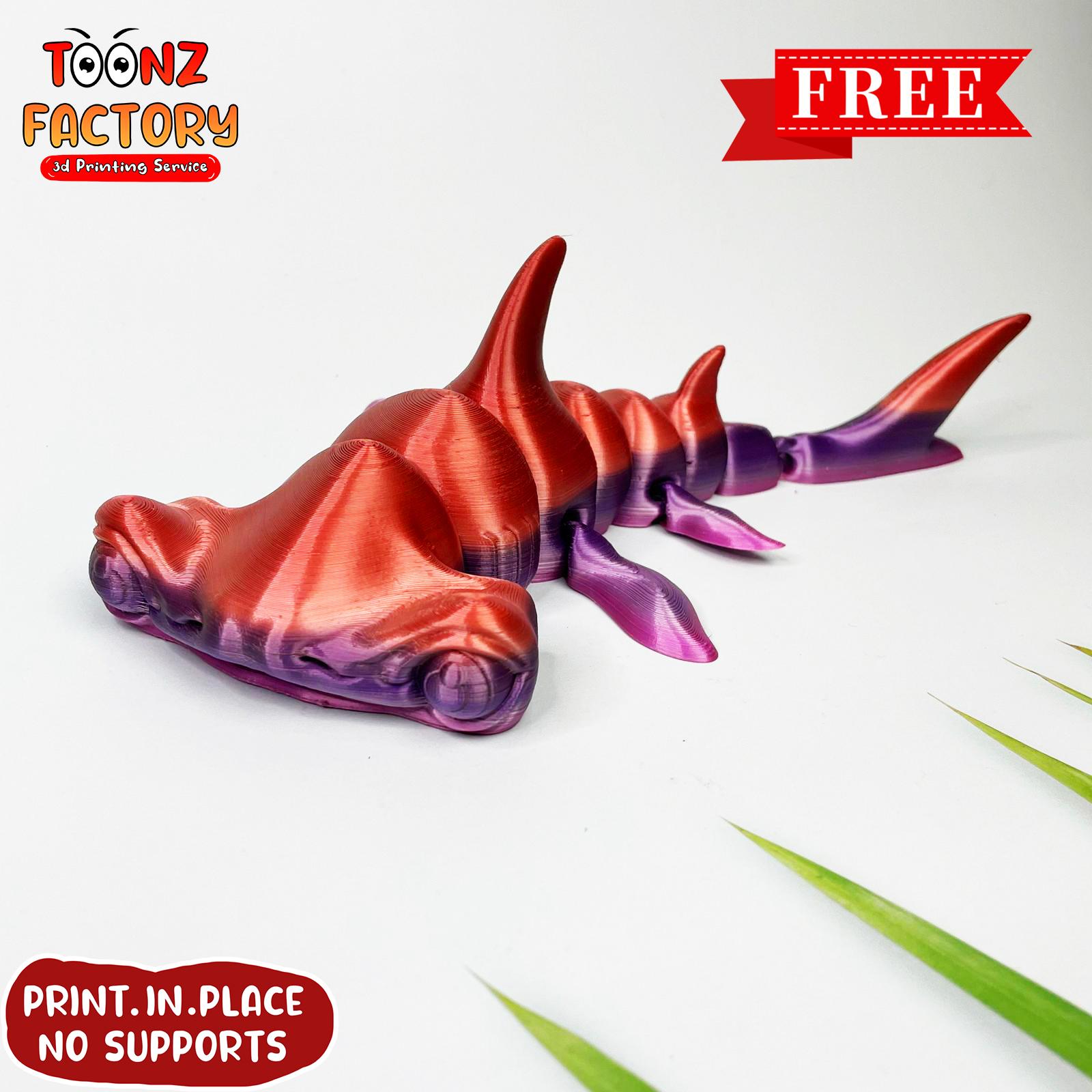 FLEXI PRINT-IN-PLACE HAMMER HEAD SHARK ARTICULATED 3d model