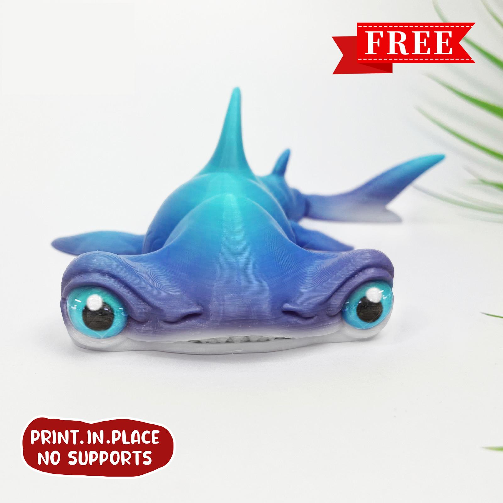 FLEXI PRINT-IN-PLACE HAMMER HEAD SHARK ARTICULATED 3d model