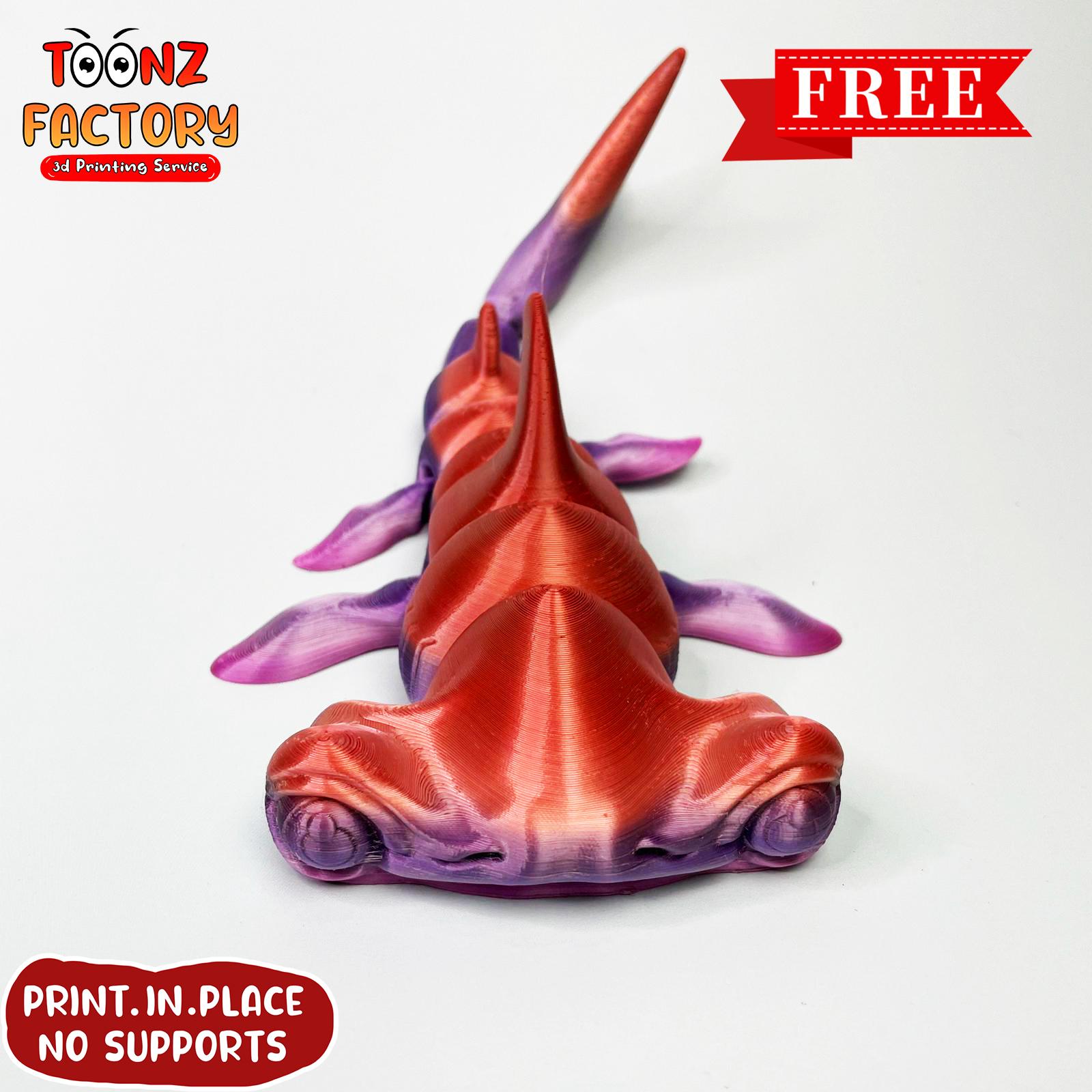 FLEXI PRINT-IN-PLACE HAMMER HEAD SHARK ARTICULATED 3d model