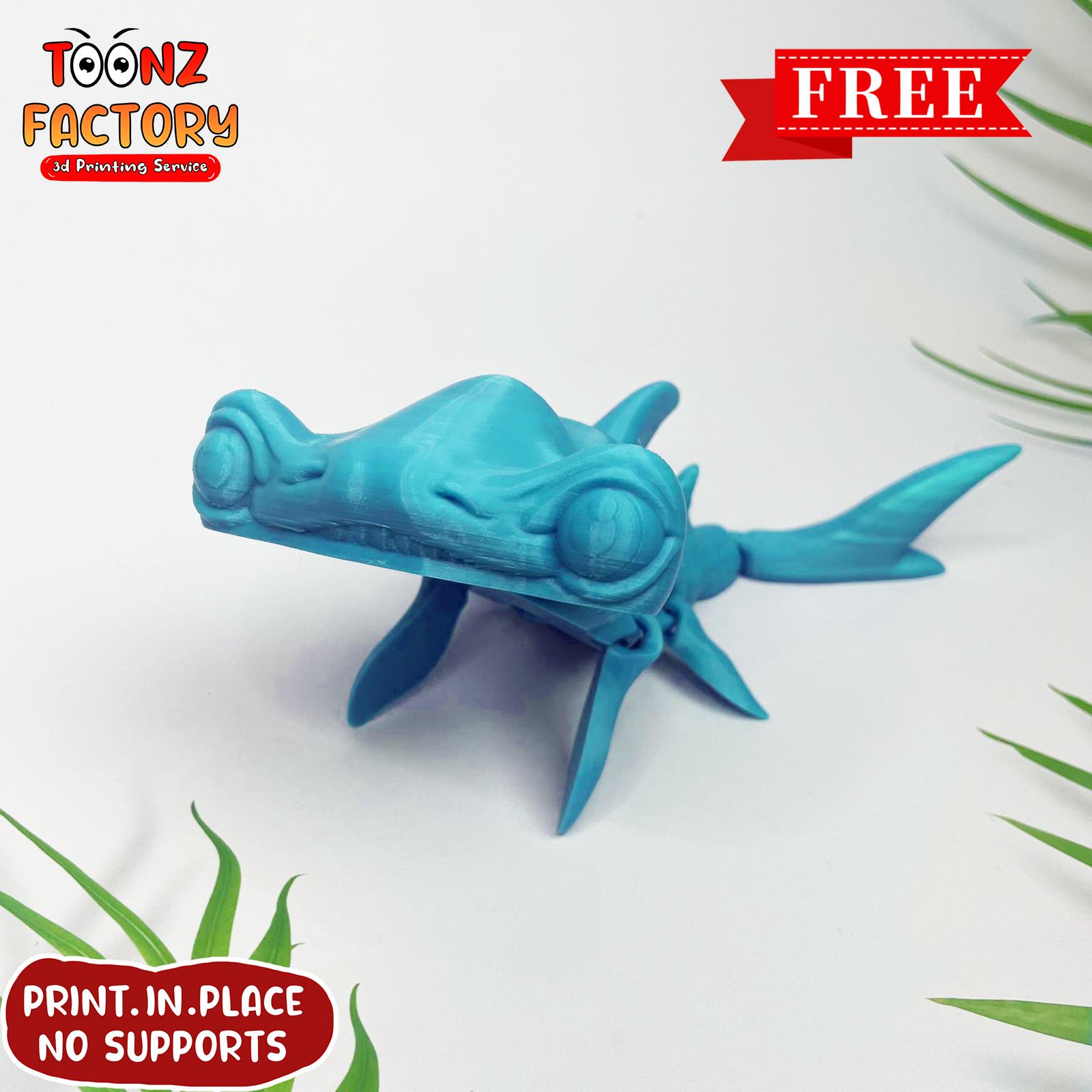 FLEXI PRINT-IN-PLACE HAMMER HEAD SHARK ARTICULATED 3d model