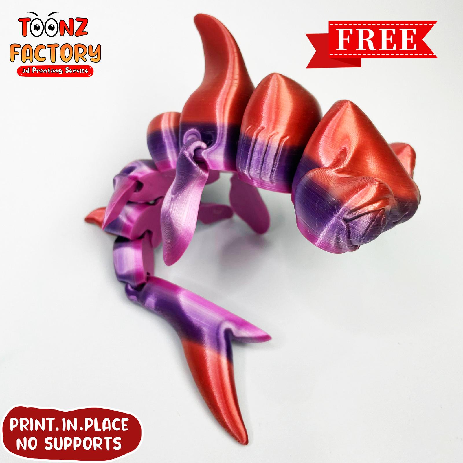 FLEXI PRINT-IN-PLACE HAMMER HEAD SHARK ARTICULATED 3d model