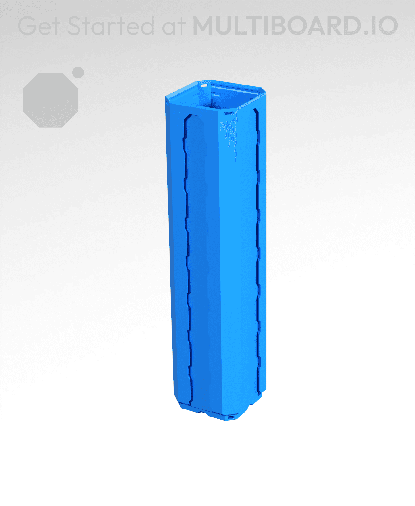 1x1x4 - Topped Multipoint Rail - Multibin Shell 3d model