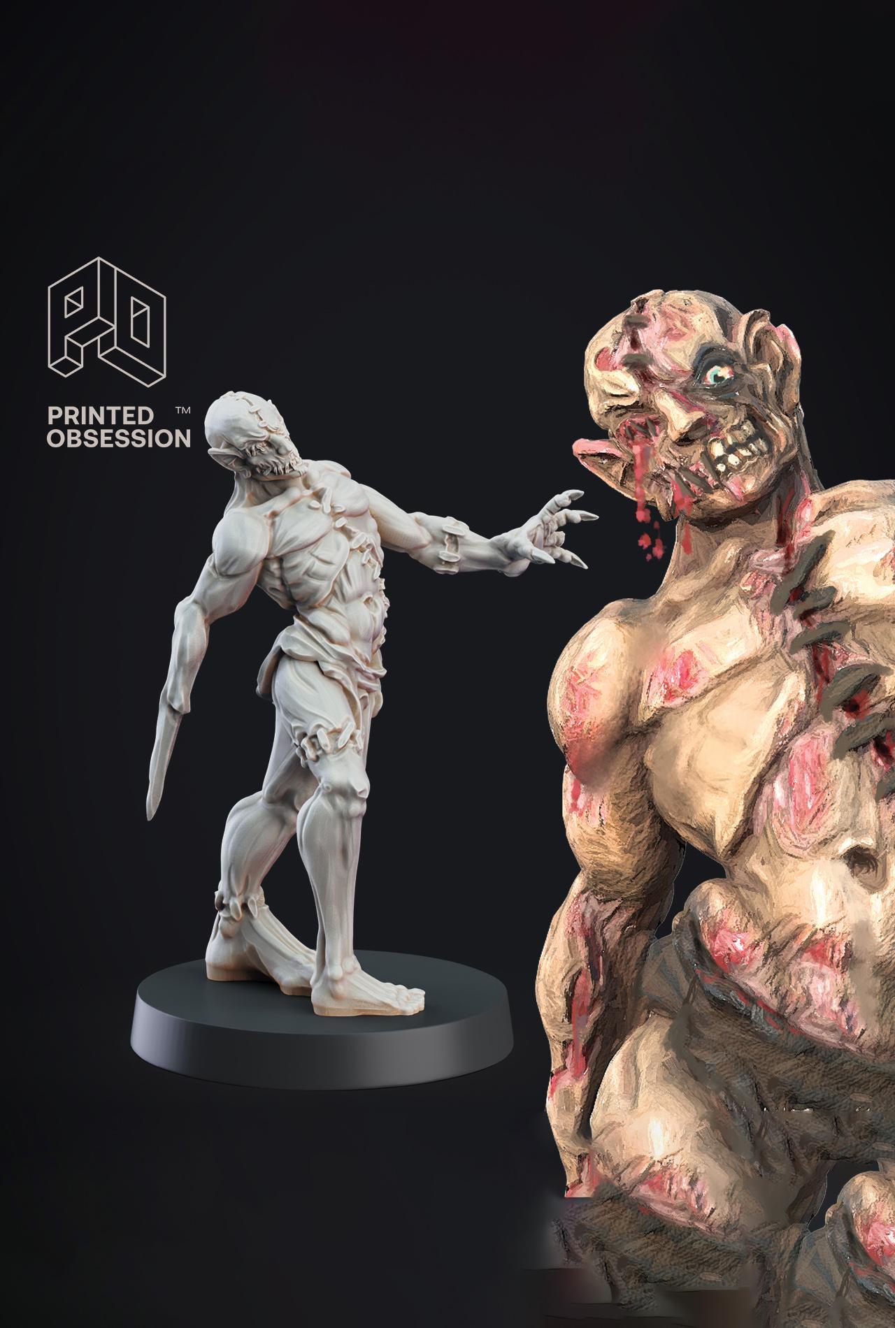 Flesh Golem - Constructs - PRESUPPORTED - Illustrated and Stats - 32mm scale			 3d model