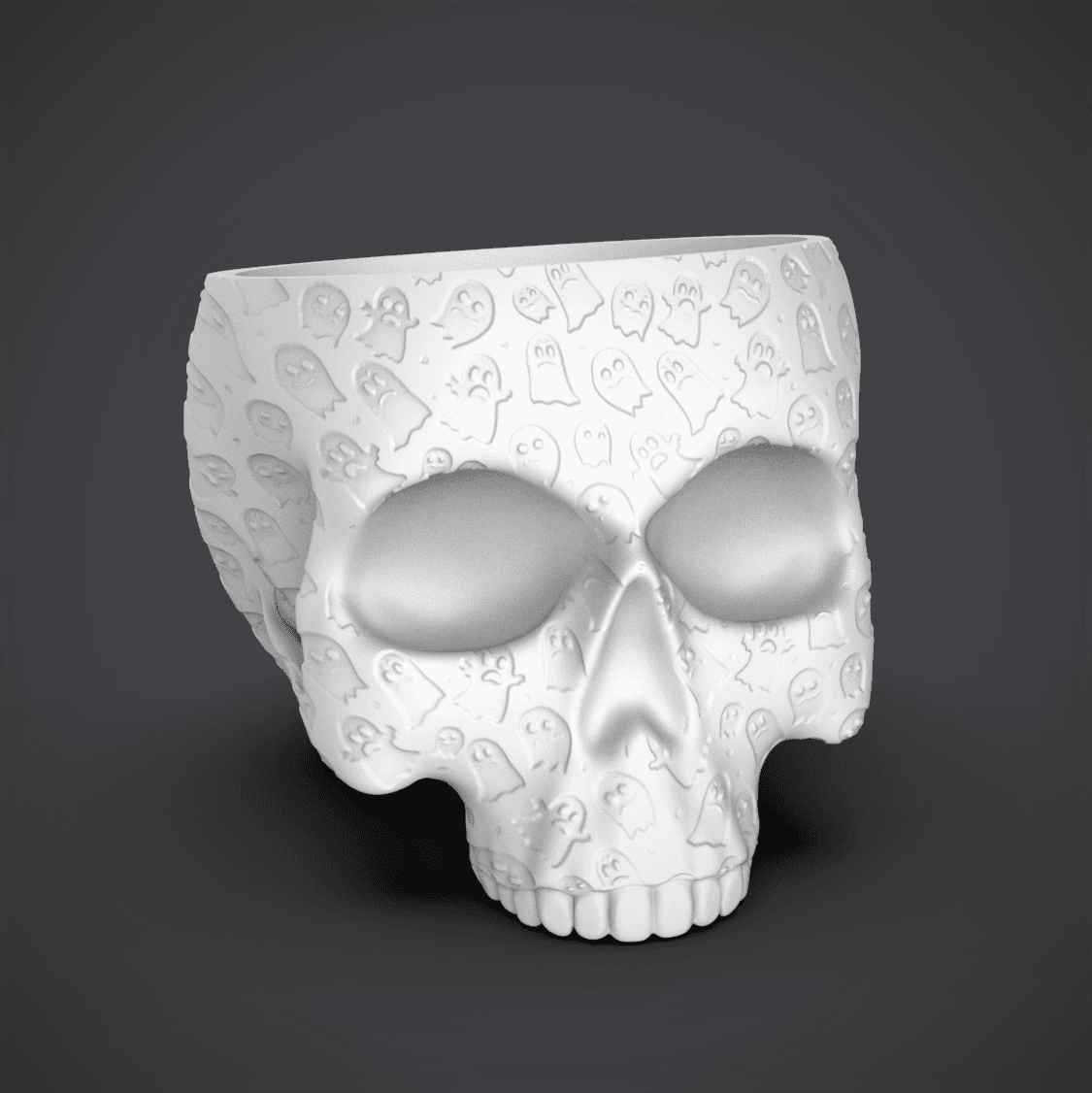 Ghosty Skull Planter-Bowl 3d model