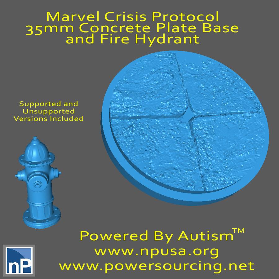 Marvel Crisis Protocol Base and Fire Hydrant 3d model