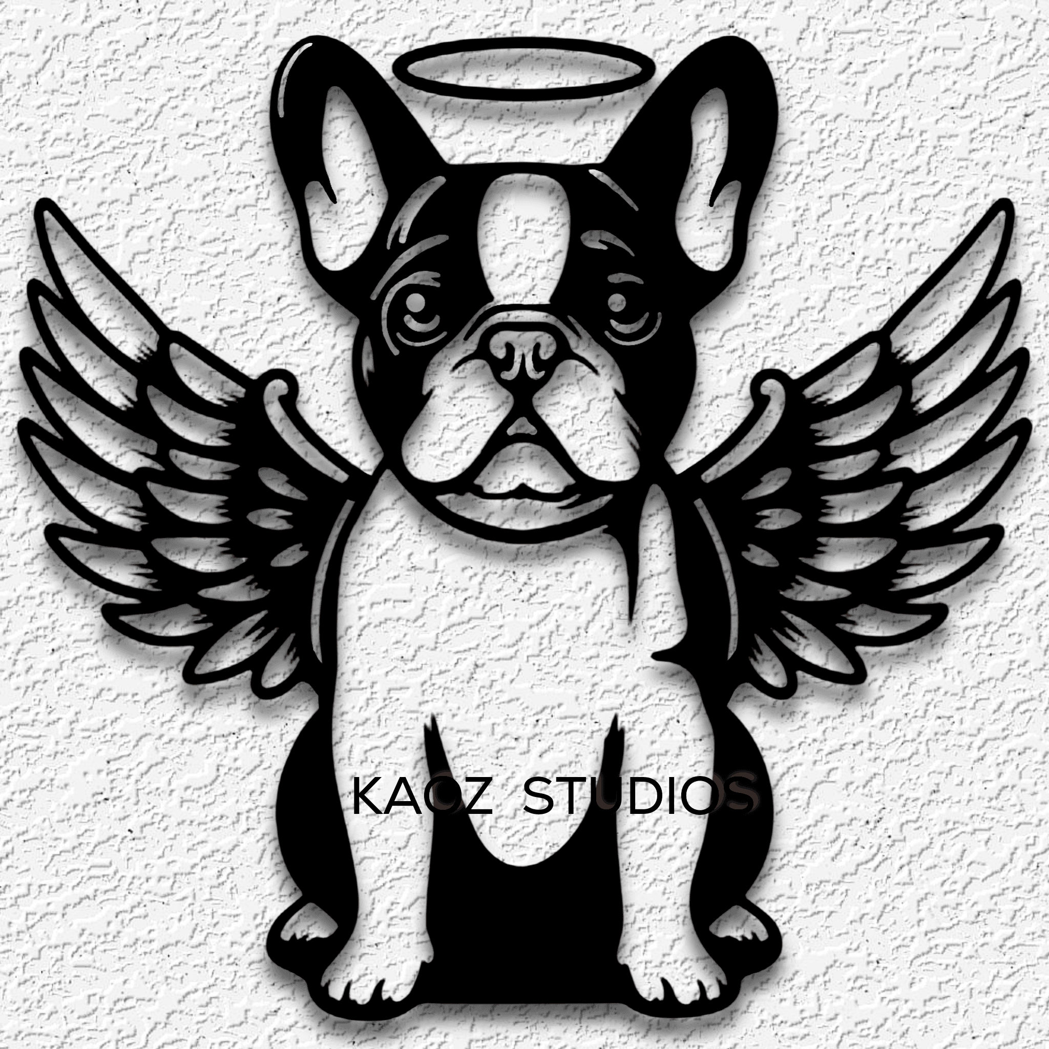 frenchie wall art french bulldog wall decor angel dog decoration 3d model