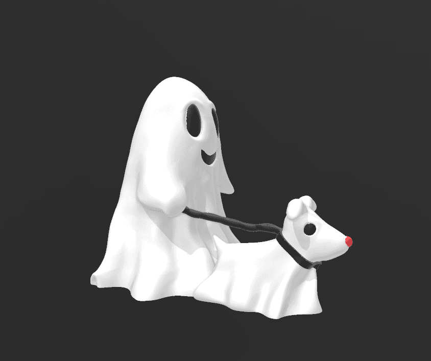 ghost walking dog v2 3d model