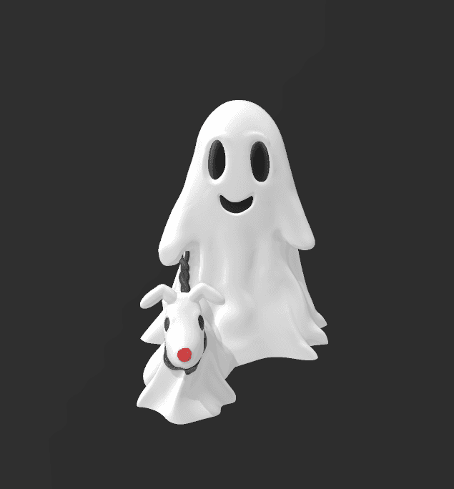 ghost walking dog v2 3d model