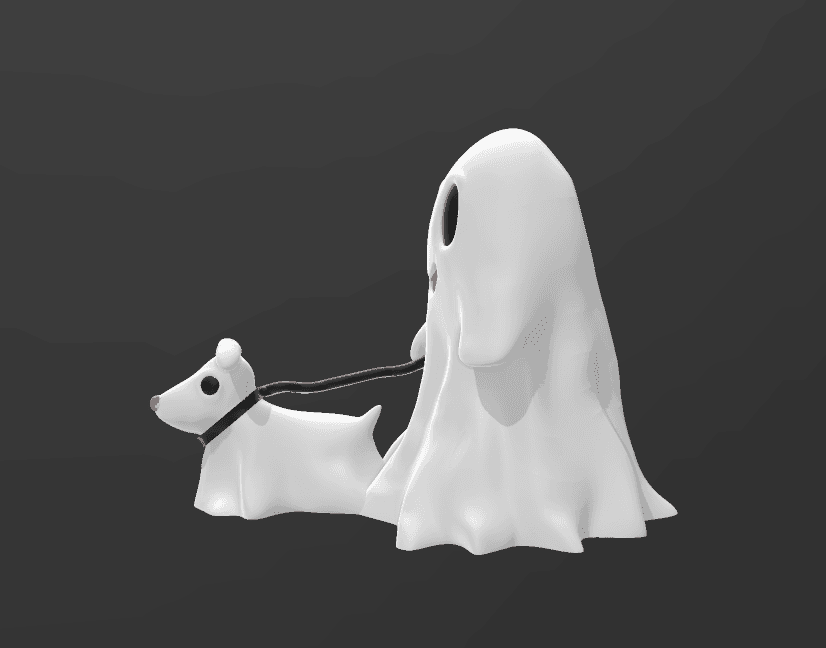 ghost walking dog v2 3d model