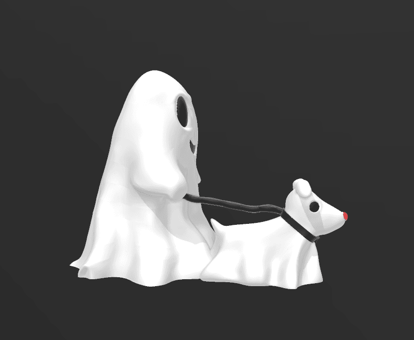 ghost walking dog v2 3d model