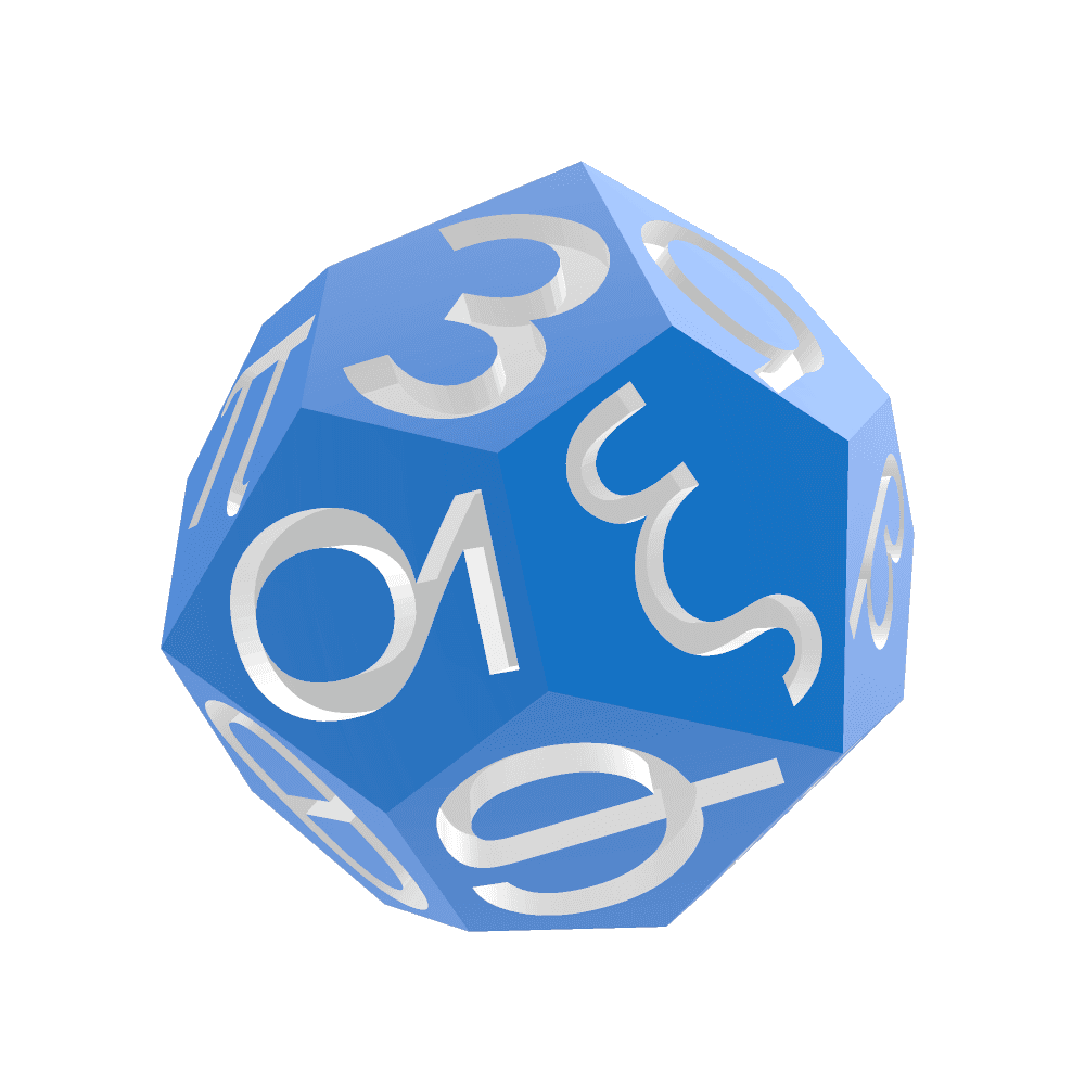 Greek Alphabet d24 Polyhedral Die 3d model