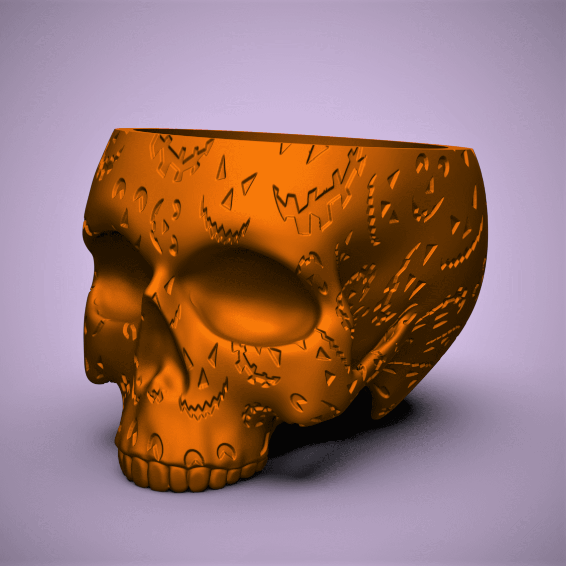 JackOLantern Skull Planter-Bowl 3d model