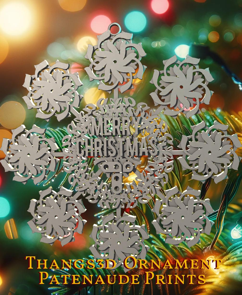 Thangs 3d Snowflake Ornament 3d model