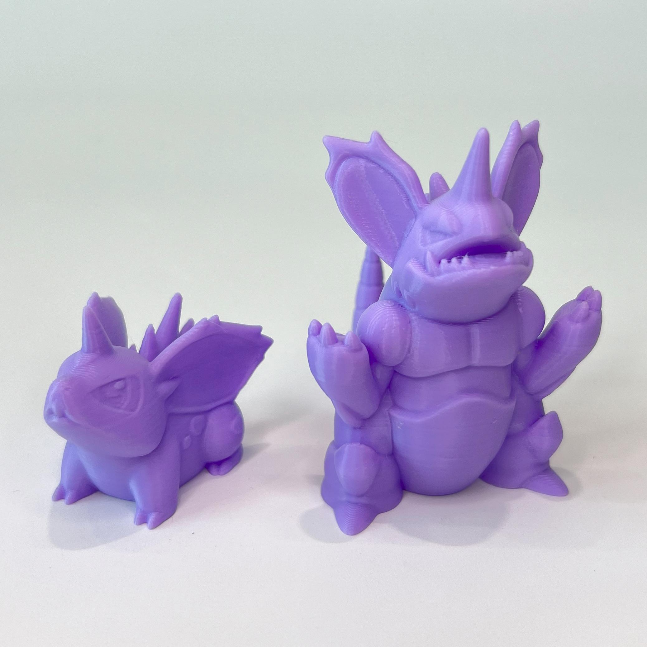 Nidoran & Nidoking (Easy Print No Supports) 3d model