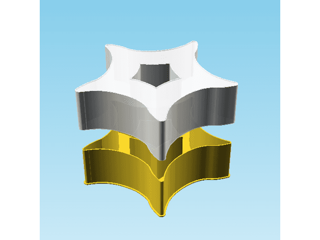 Shuriken 006A, nestable box (v2) 3d model