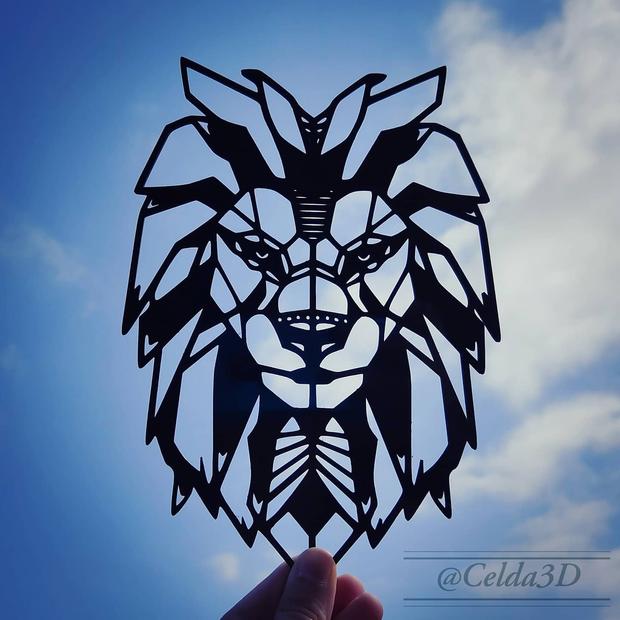 Geometric Lion Wallart 3d model