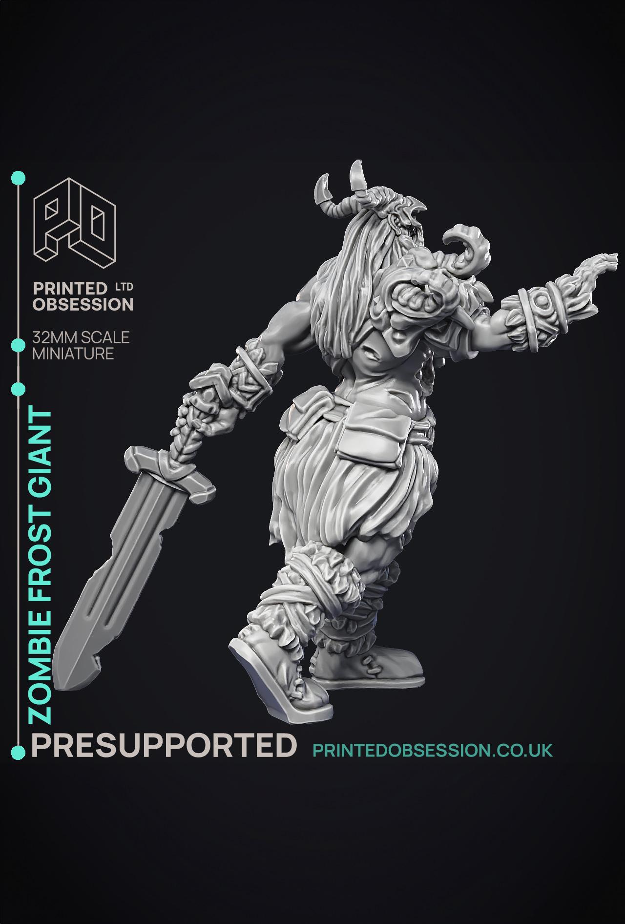 Zombie Frost Giant - Giant - PRESUPPORTED - 32mm Scale  3d model