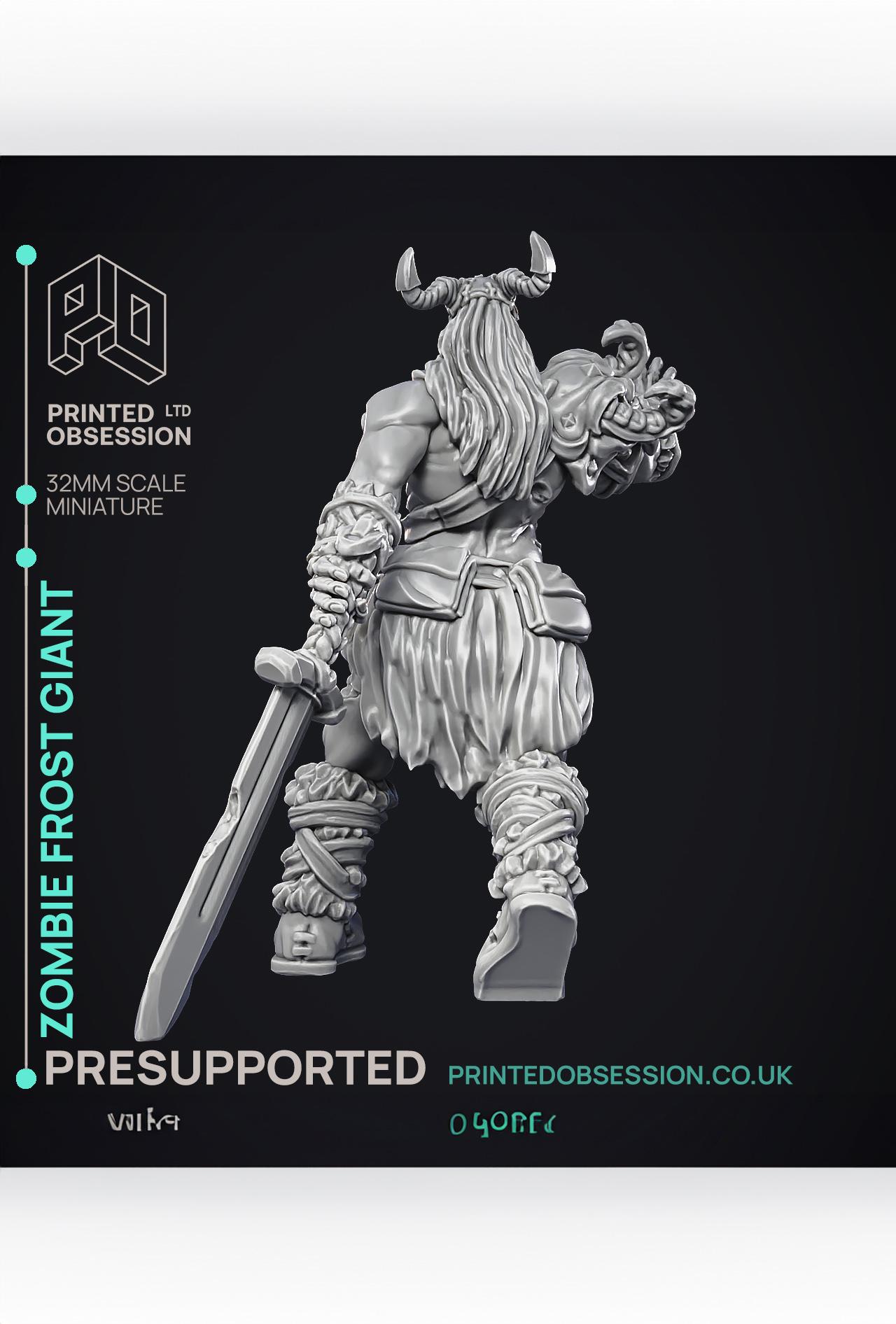 Zombie Frost Giant - Giant - PRESUPPORTED - 32mm Scale  3d model