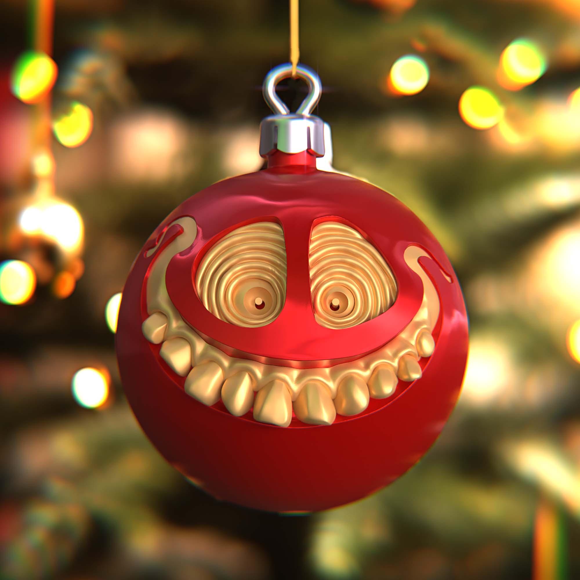 Grinning Christmas Ornament   3d model