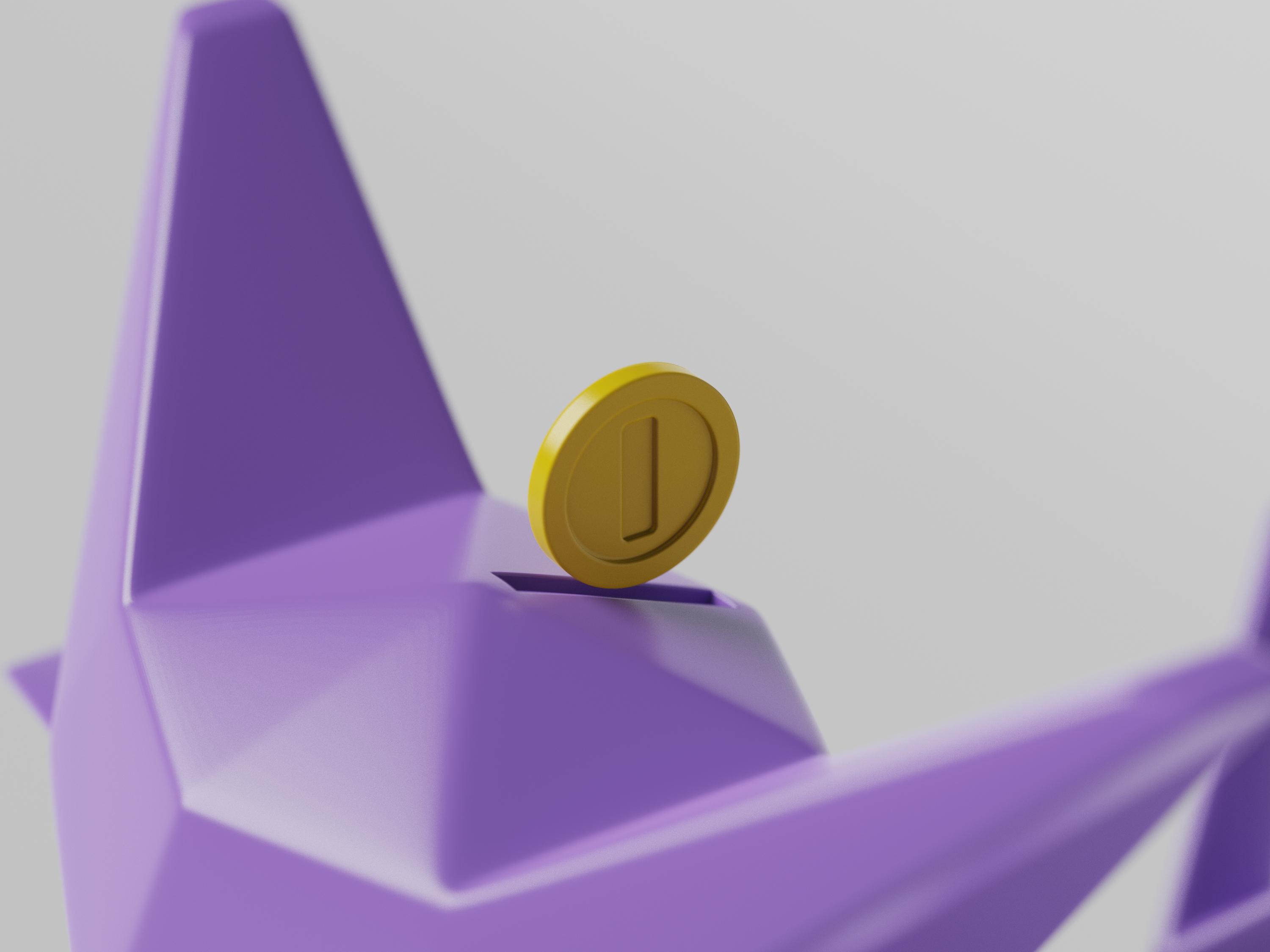 Low-poly Espeon - Piggy Bank 3d model