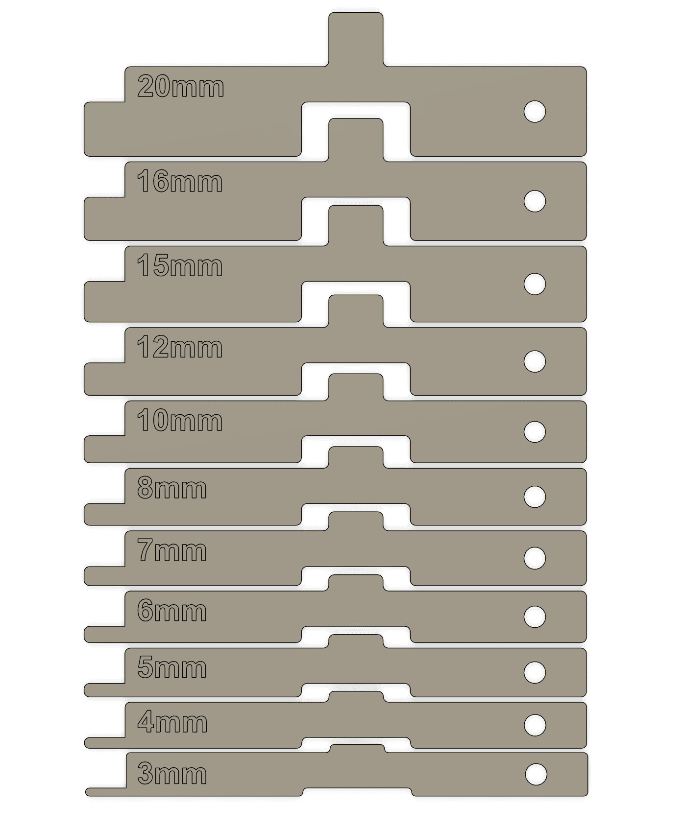 Router Gauge Setup Bars (Metric) and Stand/Wall-Mount 3d model