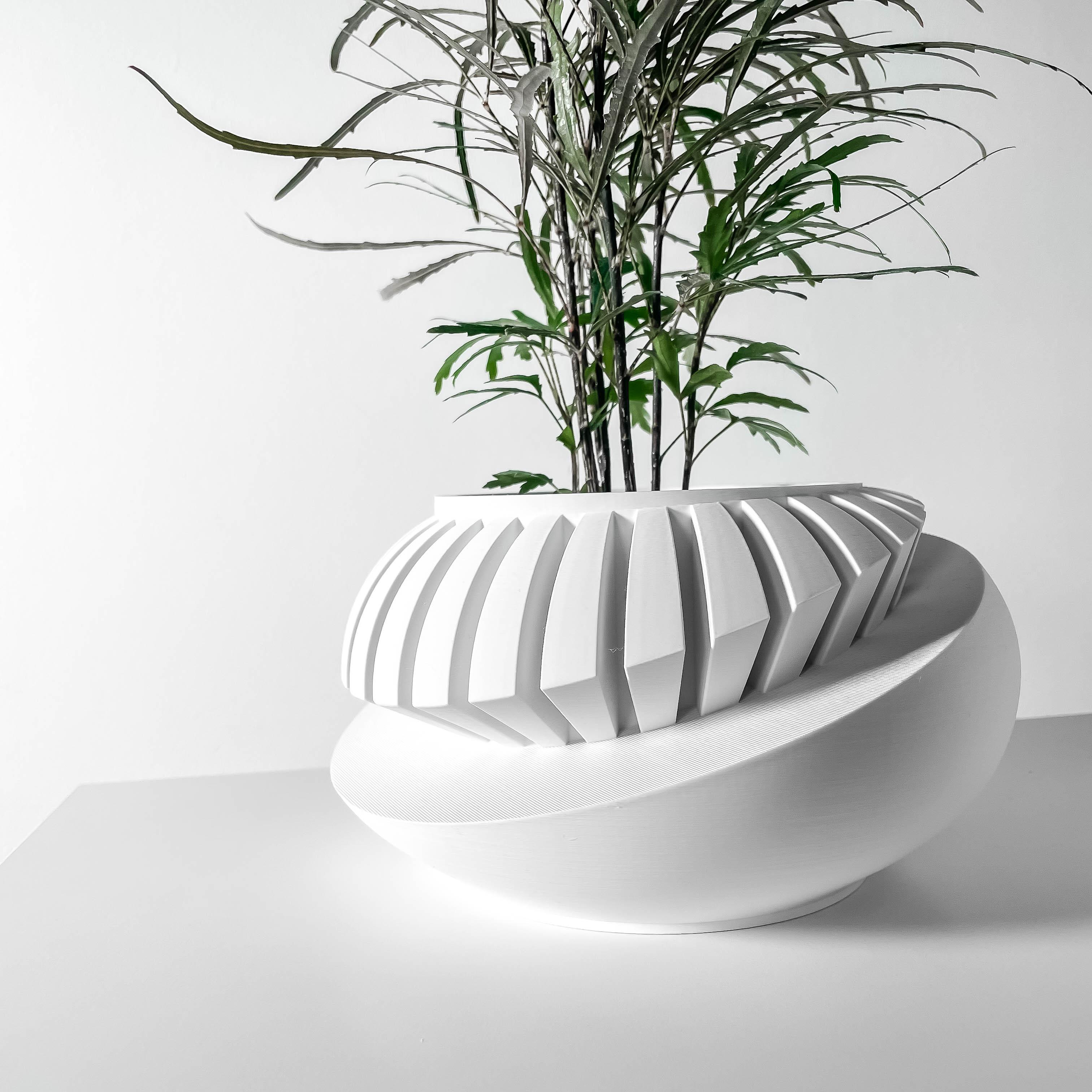 The Luxar Planter Pot with Drainage Tray & Stand Included: Modern and Unique Home Decor for Plants a 3d model