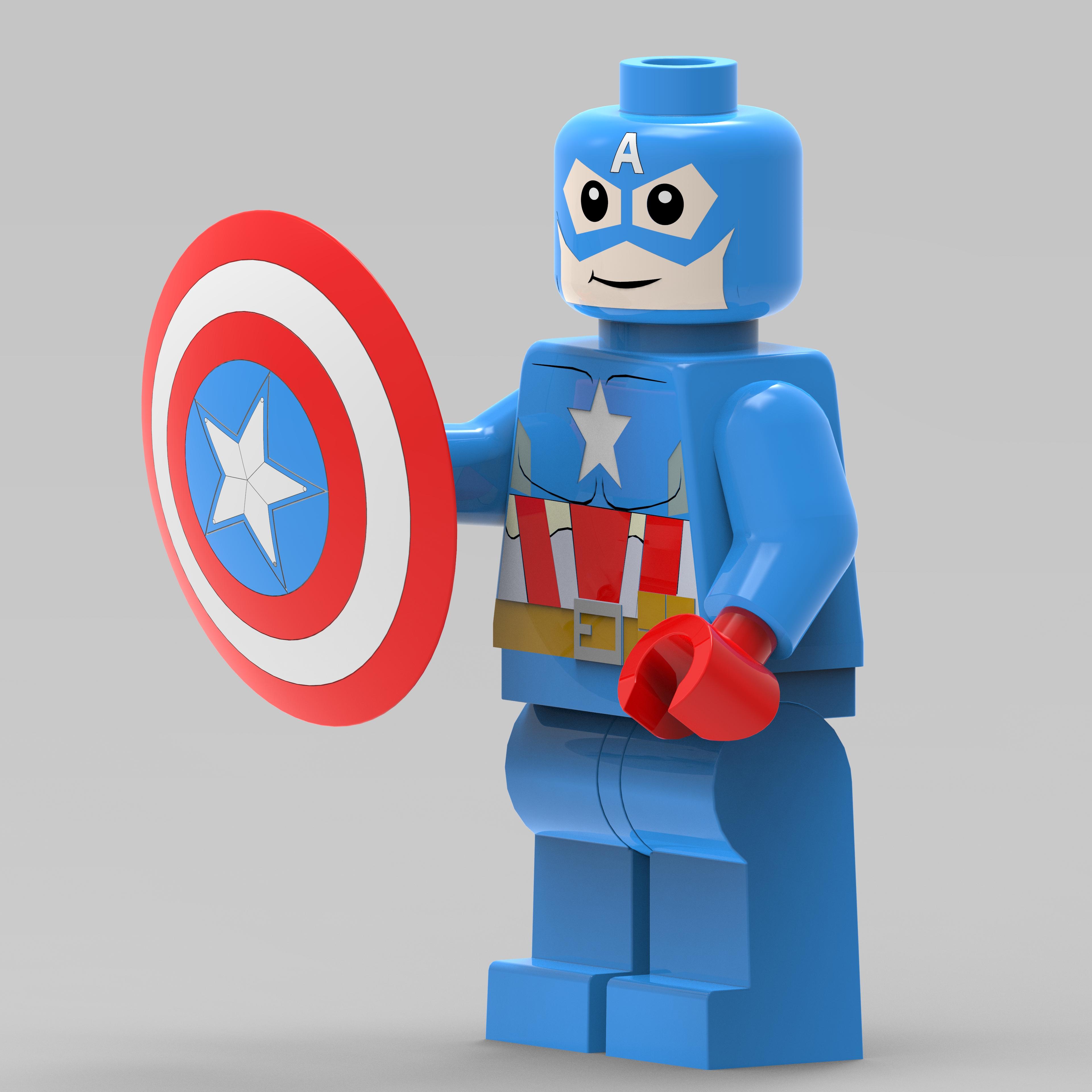 Captain america LEGO 3d model