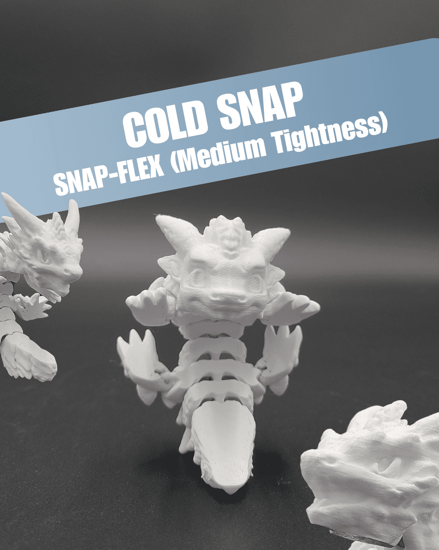 Cold Snap, Winter Dragon Child - Articulated Snap-Flex Fidget (Medium Tightness Joints) 3d model