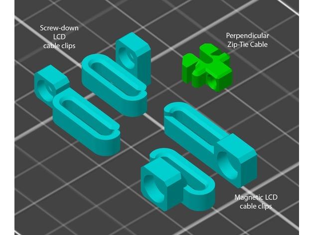 Cable clips for enclosures and Prusa Bear - Different styles of cable clips - 3d model