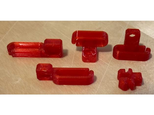 Cable clips for enclosures and Prusa Bear - Cable clips printed in red PETG - 3d model