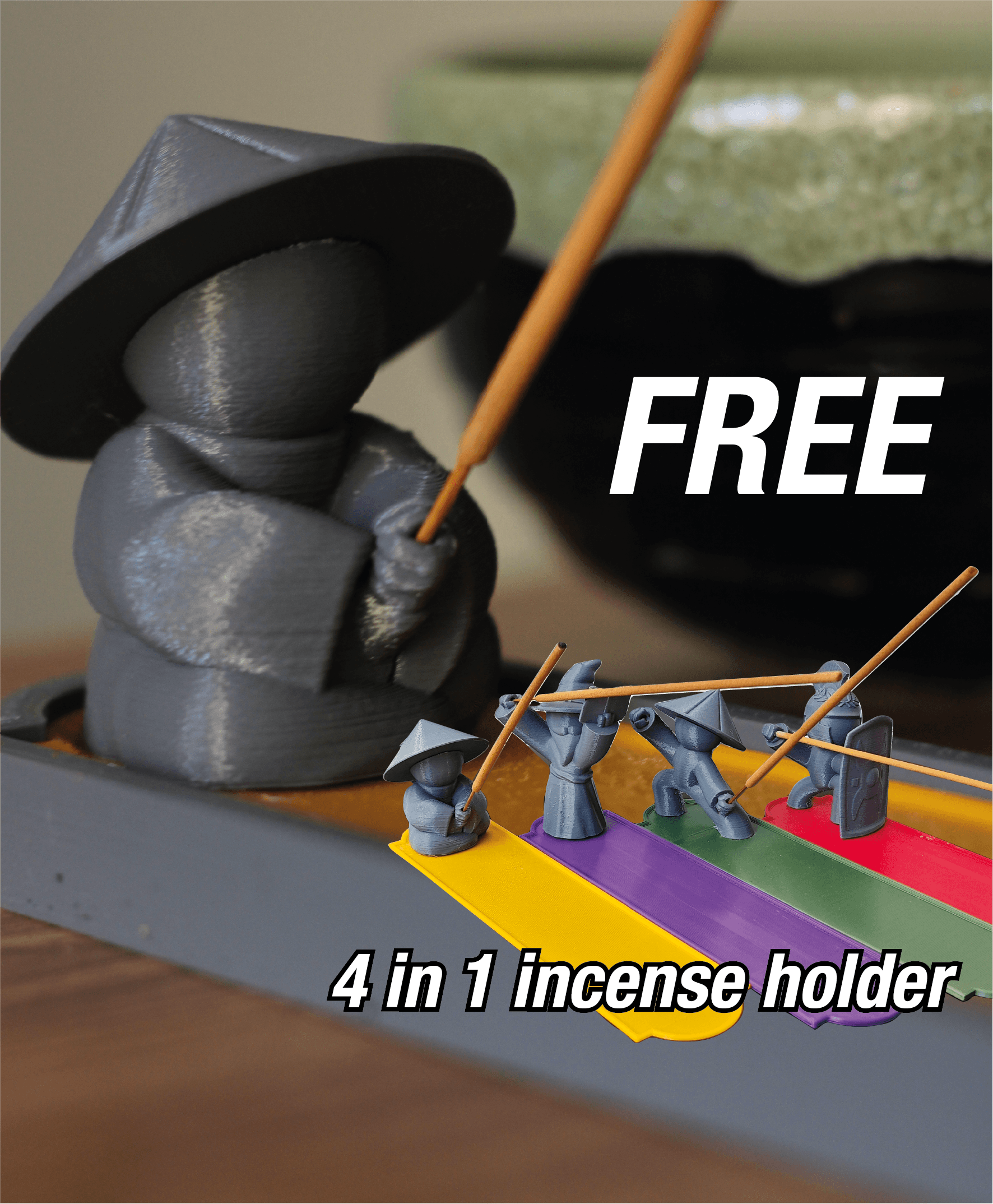 4 in 1 Incense Holder 3d model