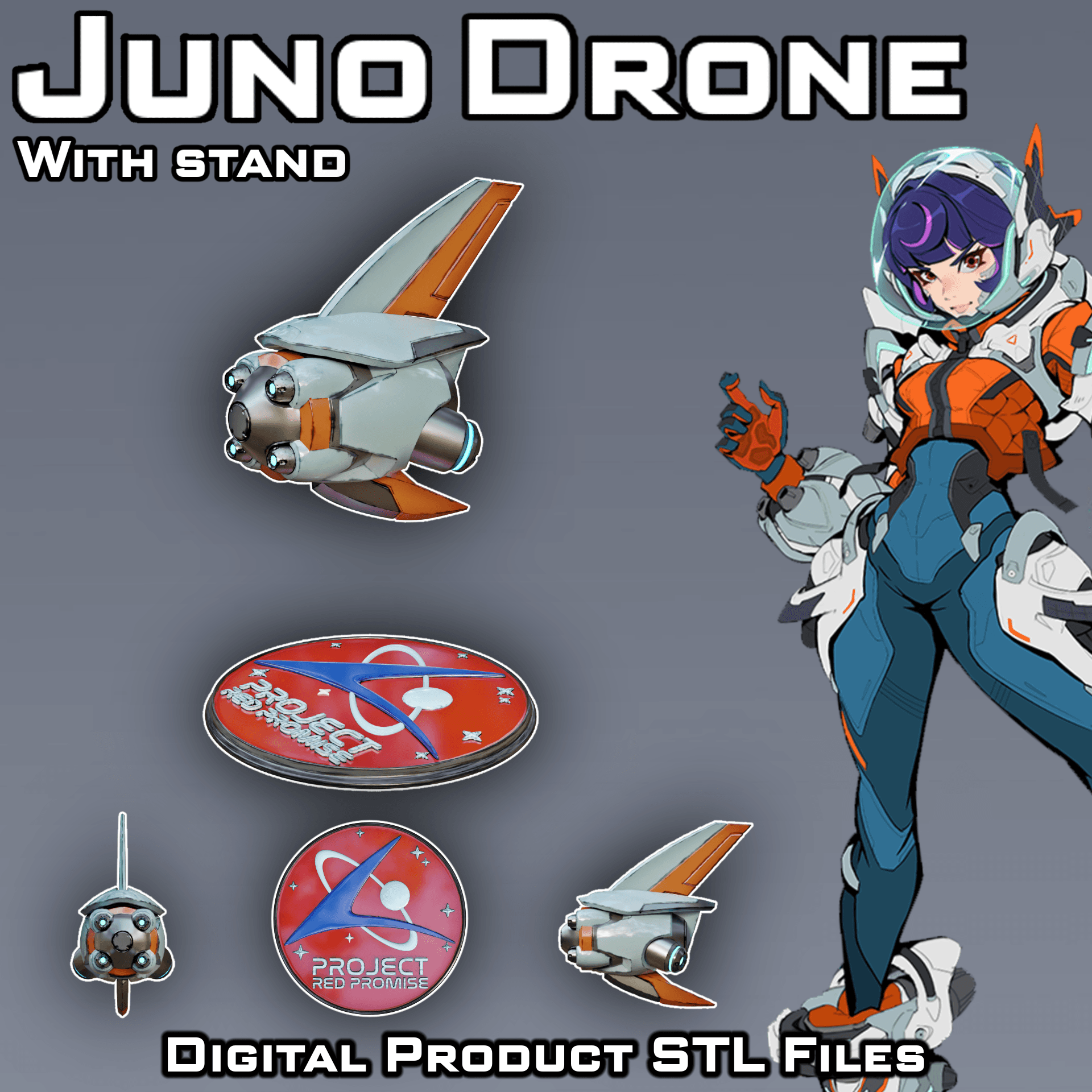 Si Fi Juno Drone Overwatch 2 3d model