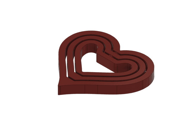 Heart Gyro Keychain (Last minute gift for Valentine's Day) 3d model