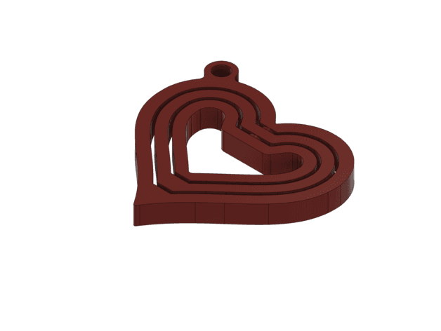 Heart Gyro Keychain (Last minute gift for Valentine's Day) 3d model