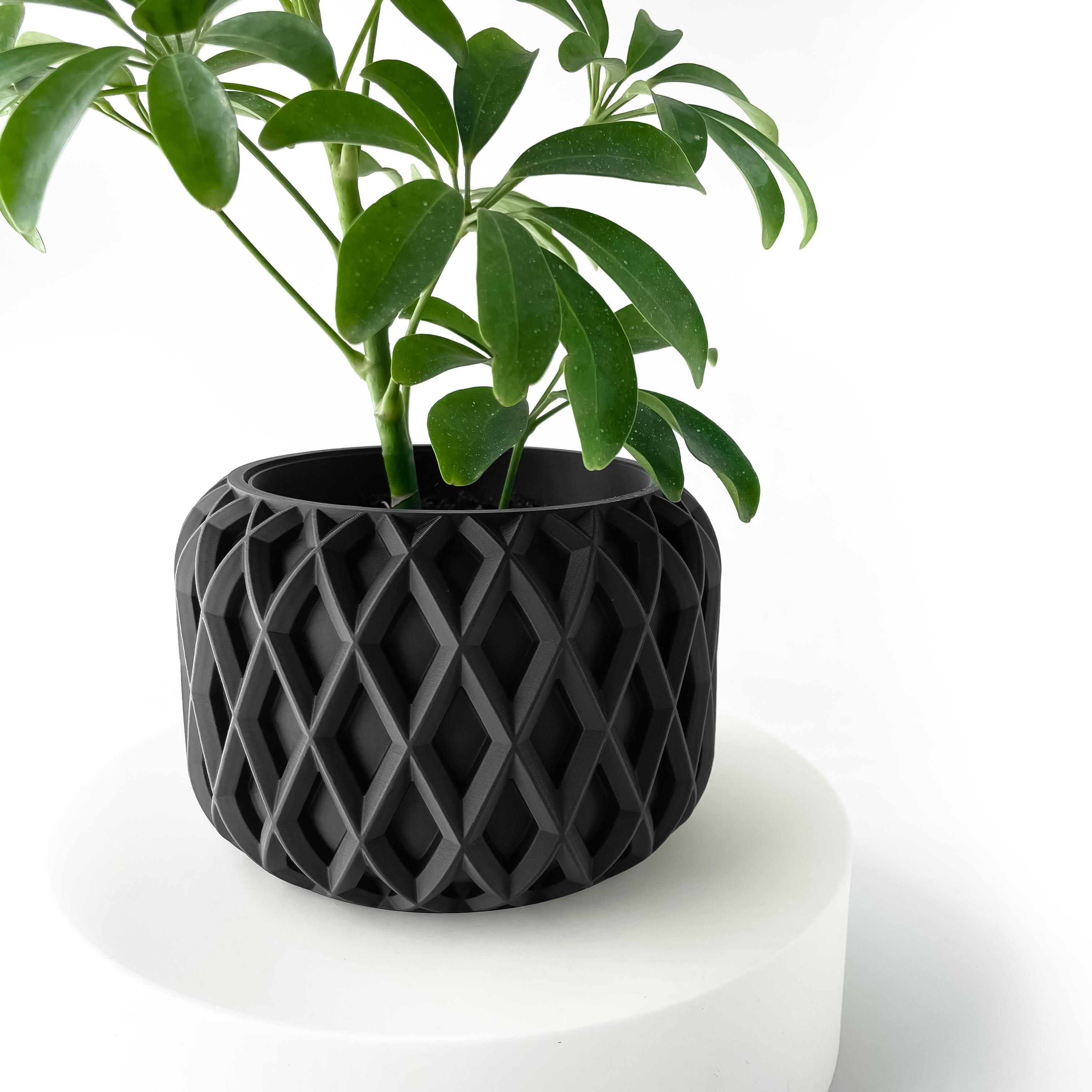 The Kinao Planter Pot with Drainage: Tray & Stand Included | Modern and Unique Home Decor for Plants 3d model