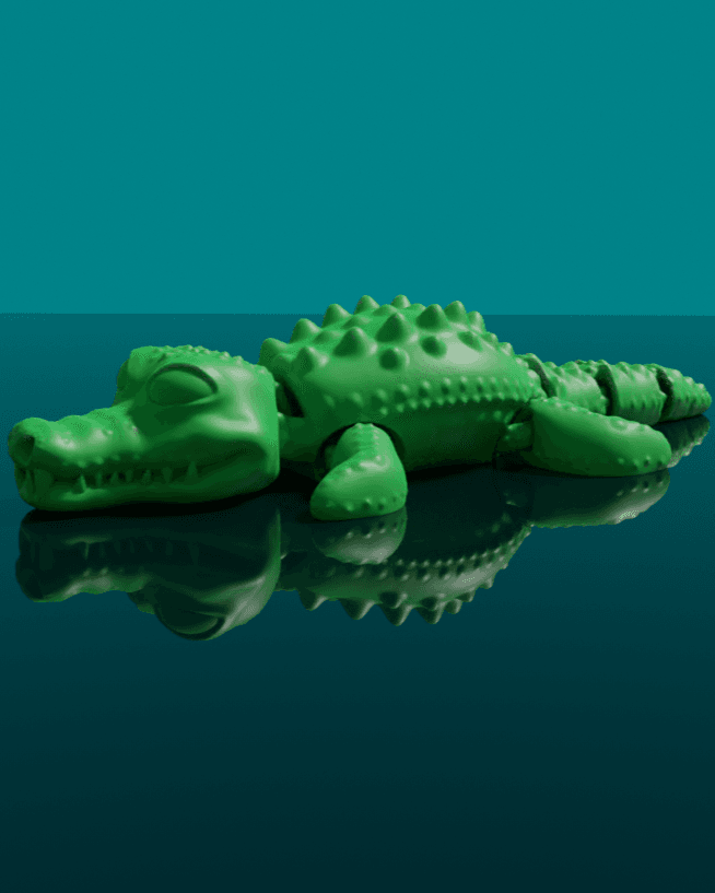 SIMPLE FLEXI CROCODILE - SUPPORT FREE - PRINT IN PLACE 3d model