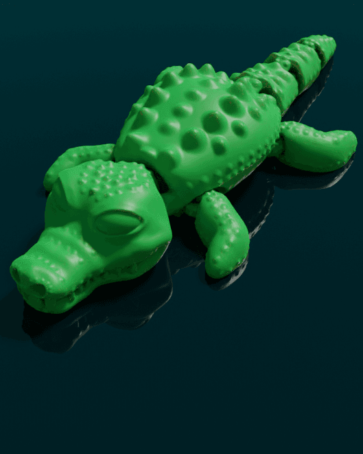 SIMPLE FLEXI CROCODILE - SUPPORT FREE - PRINT IN PLACE 3d model