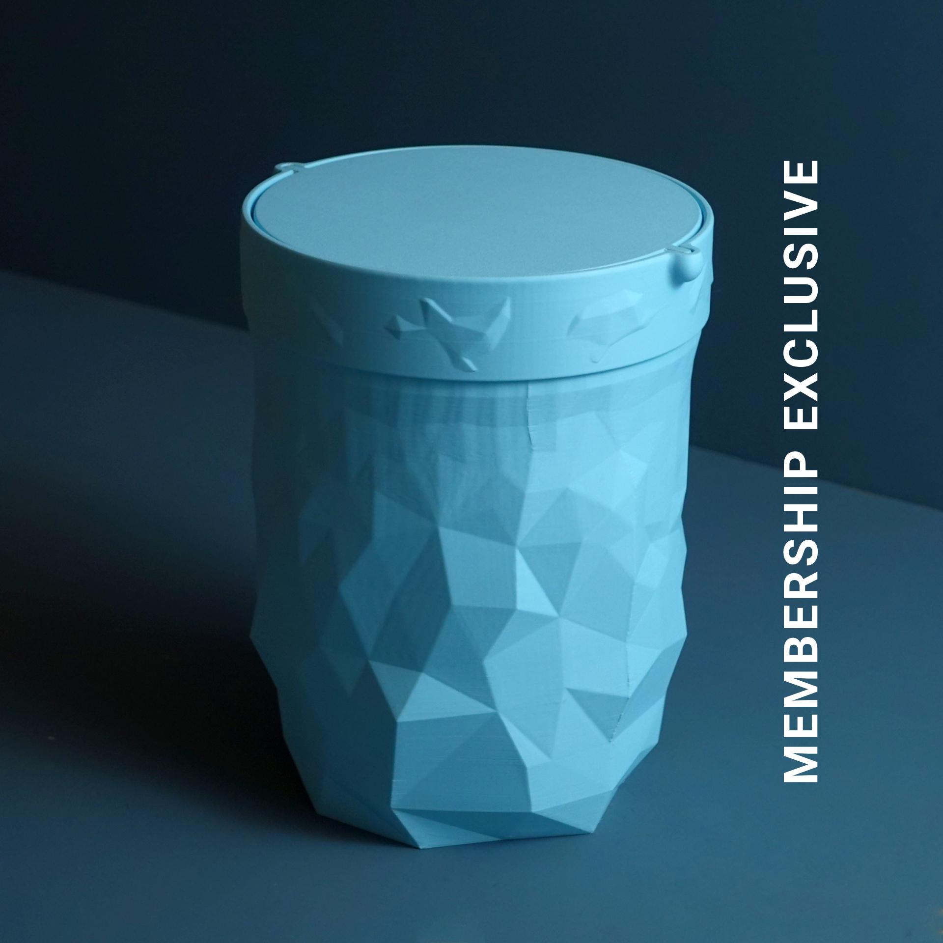 Trash can with swing lid “Glitch” 3d model