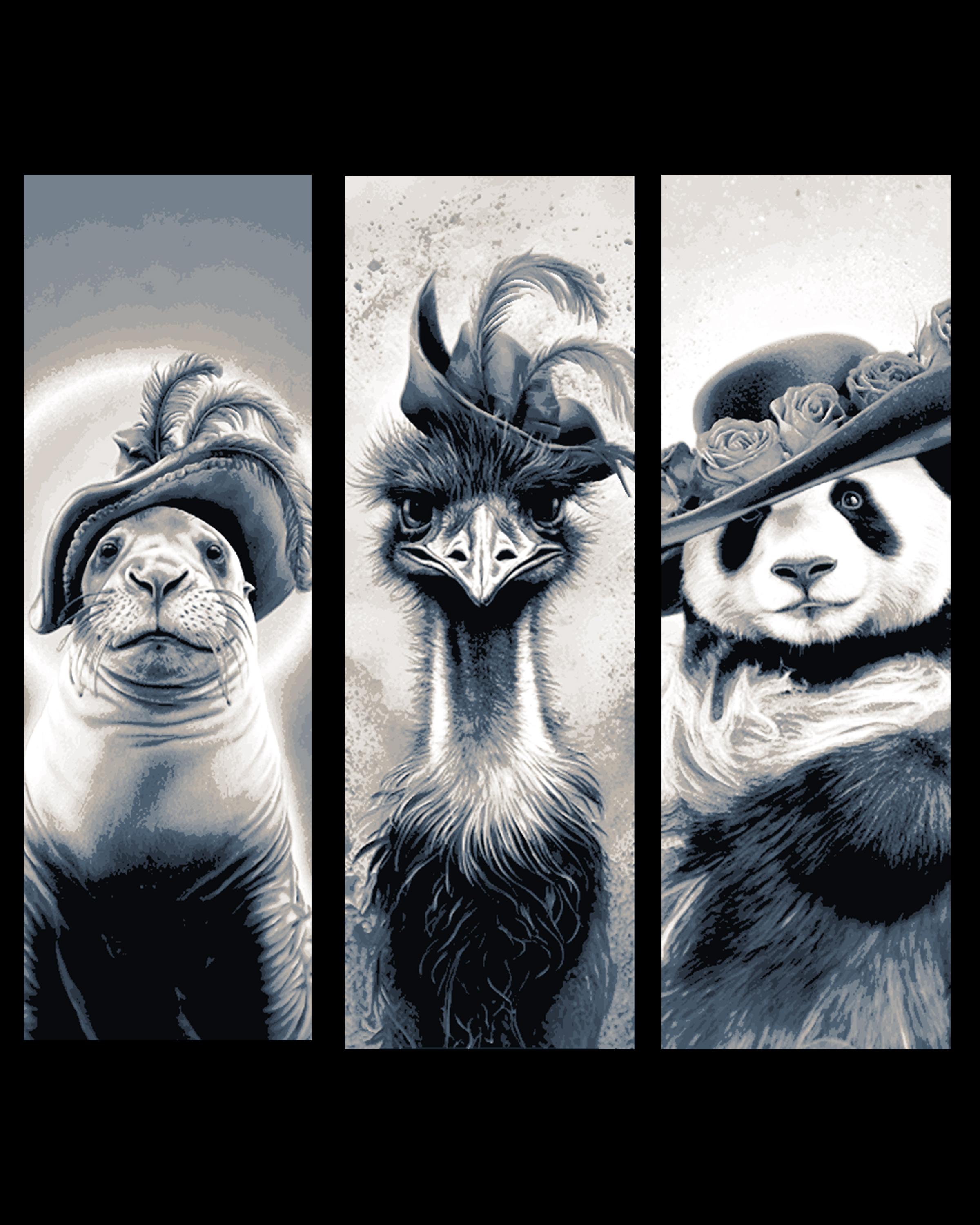 Dressed to Impress - Portraits of Animal in Hats - Set of Bookmarks 3d model