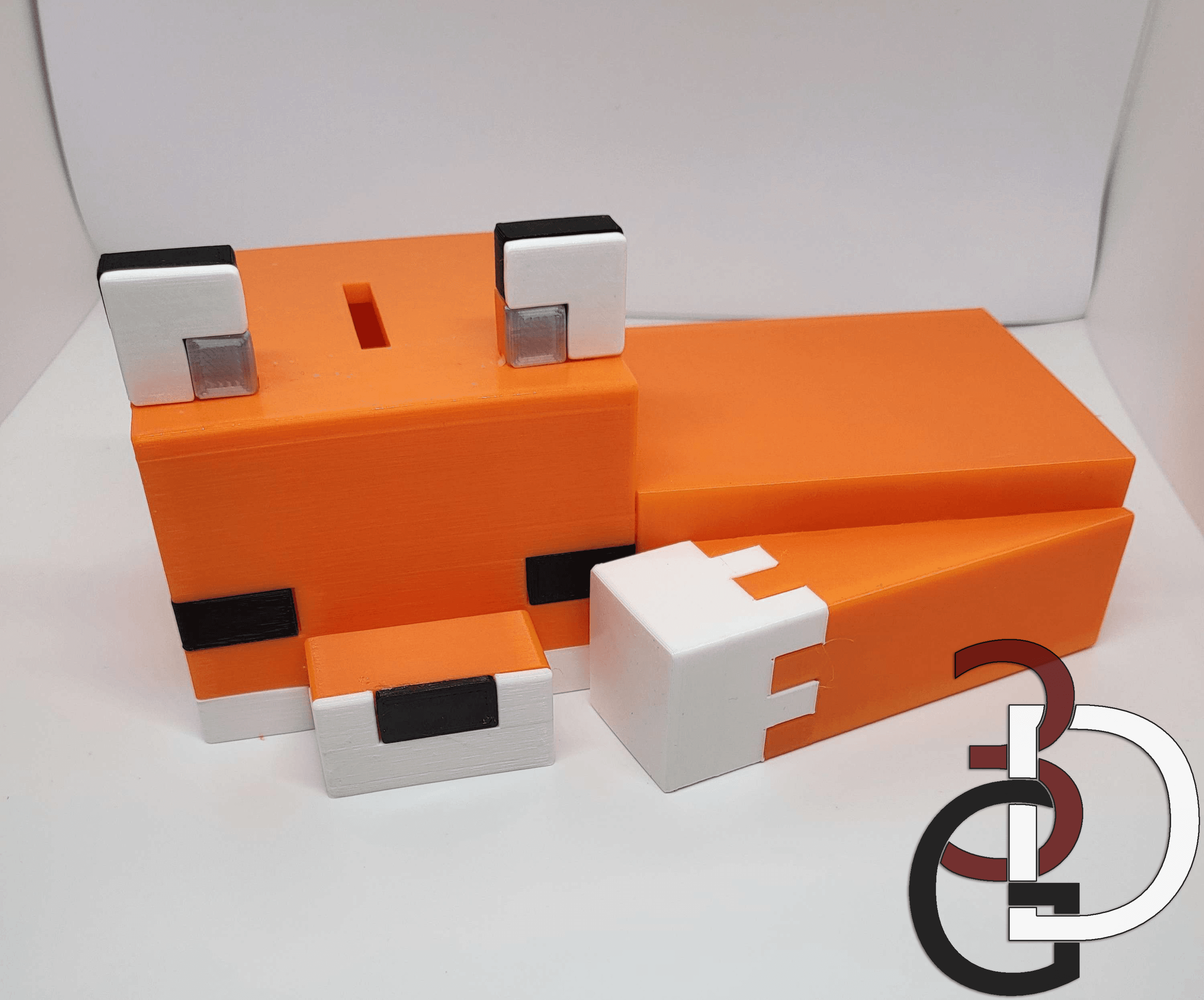 Minecraft Fox Piggy Bank 3d model