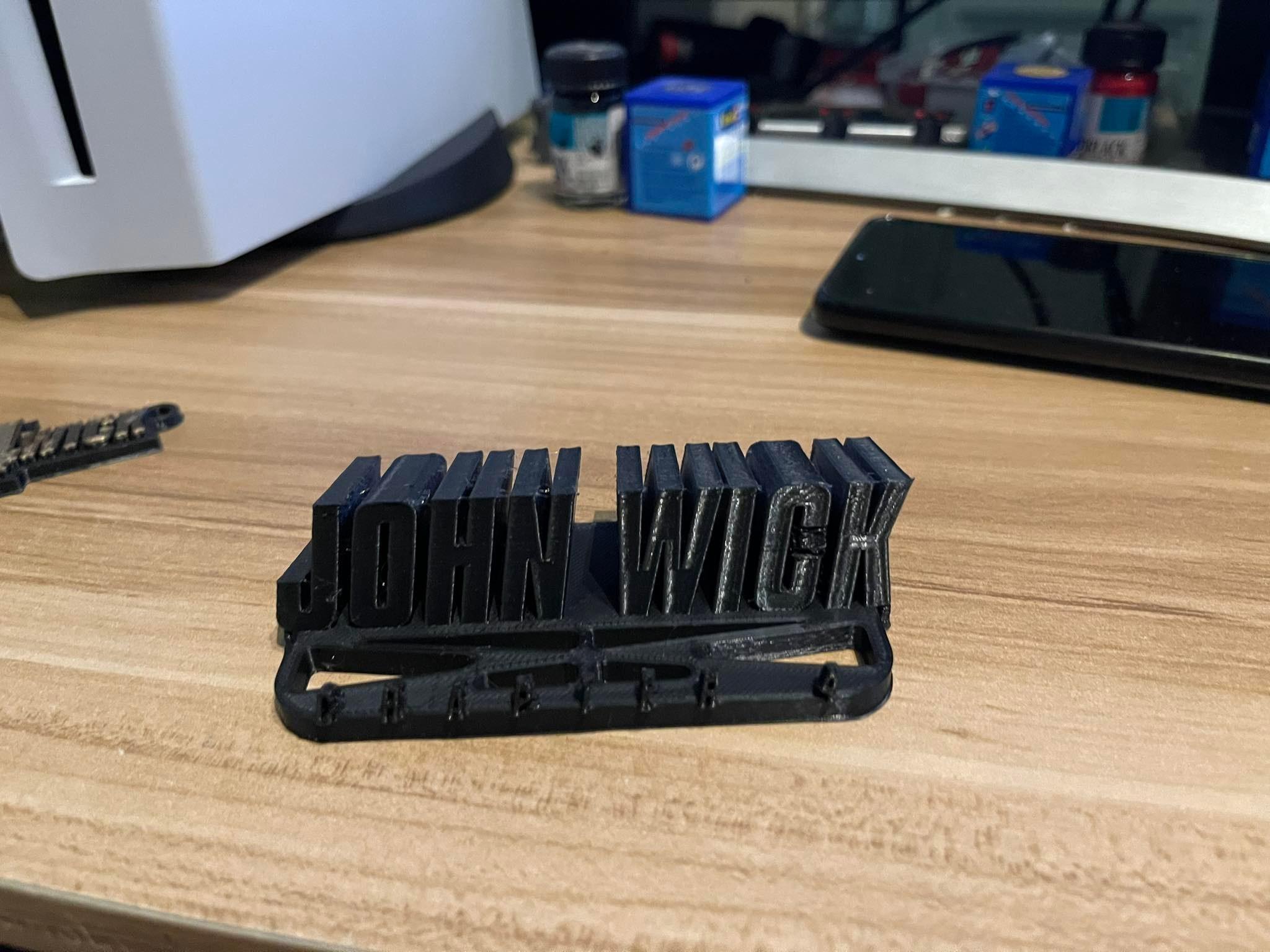 John wick 4 keychain and phone stand 3d model