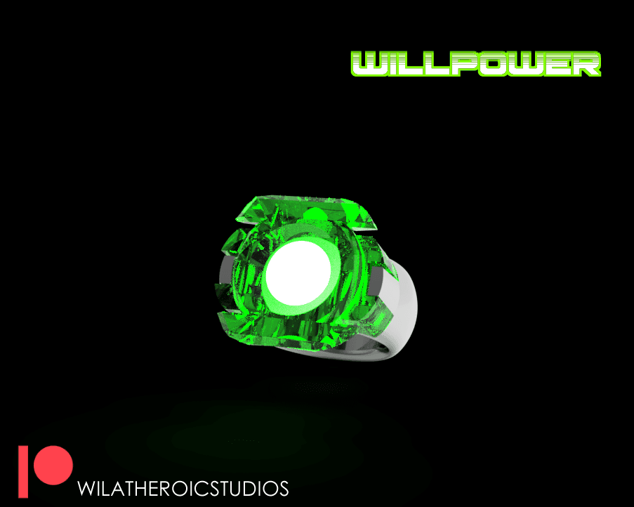 Green Lantern Corp Ring Set 3d model