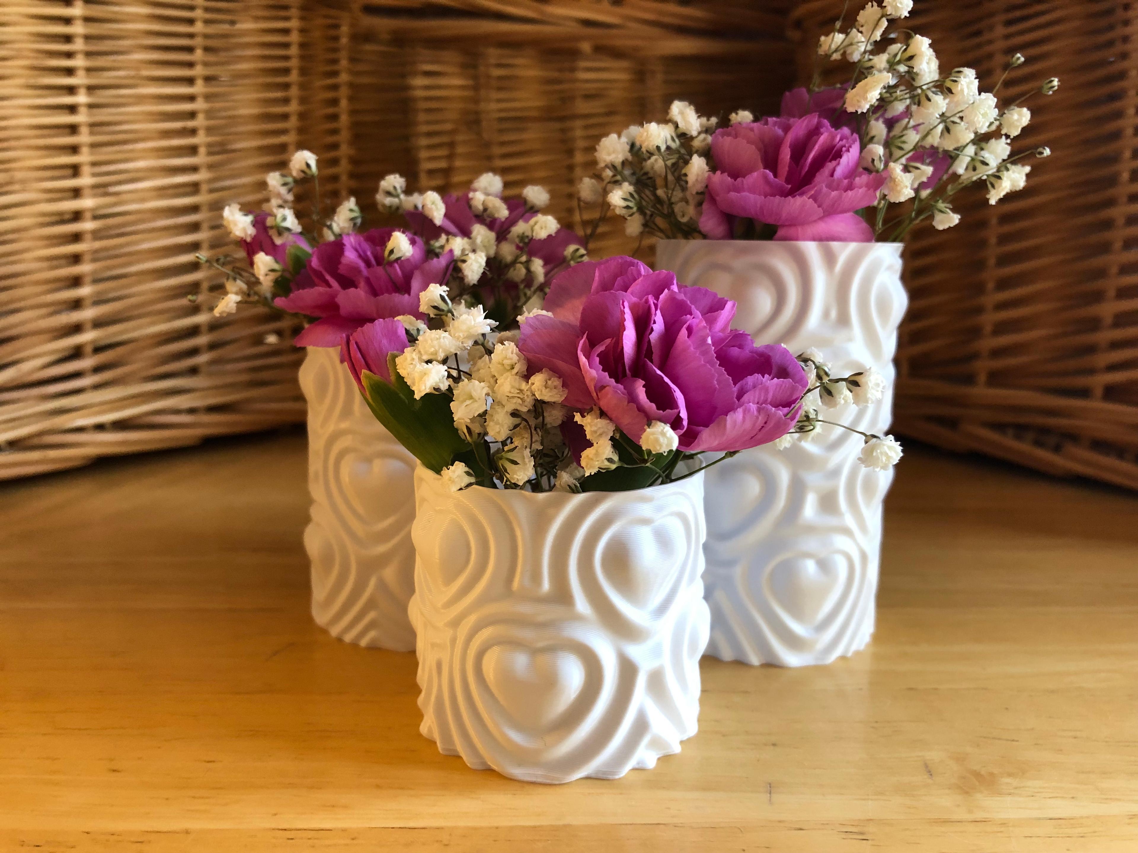 Heartbeat Vases (For Spiralized Printing) 3d model