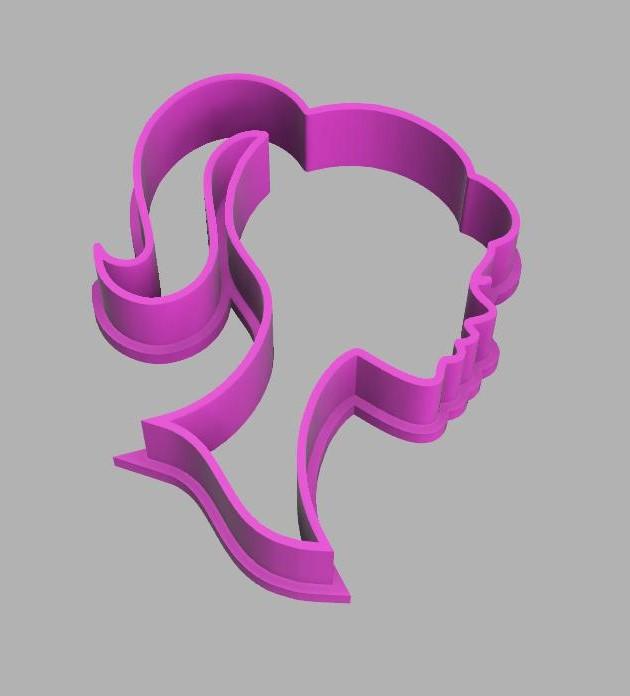 Cookie Cutter Barbie logo 3d model